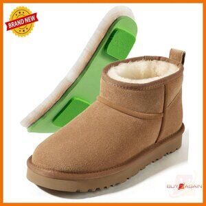 Sheepskin Ankle Boots with Arch Support, Waterproof Suede, -40°F Winter Booties
